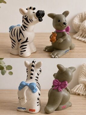 Little People Zebra & Kangaroo Animal Pair with Bows Fisher-Price